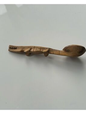 Hand-Carved Wooden Spoon - Brown
